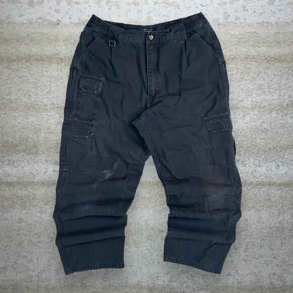 Vintage 5.11 Tactical Pants Navy Blue Baggy Fit Cargos Military Double Knees 90s - Picture 2 of 5